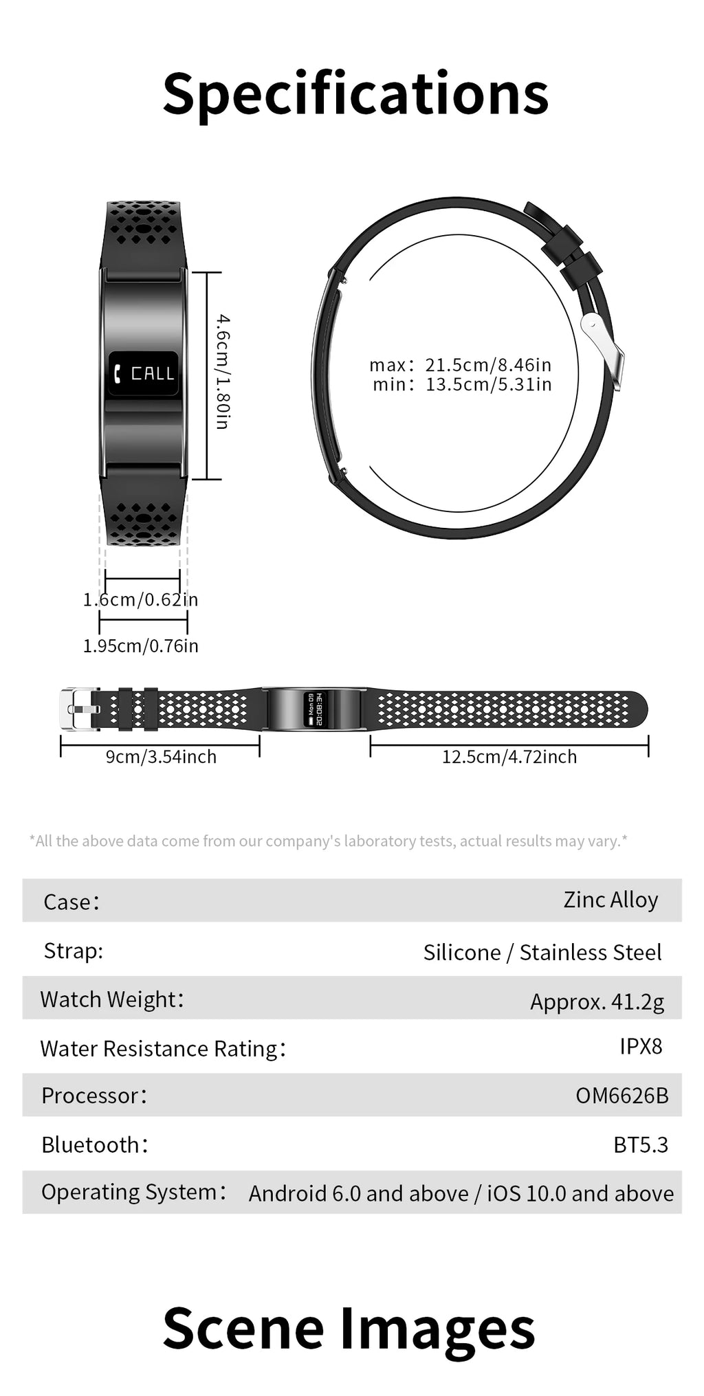 New Men Sports Smart Bracelet Heart Rate Fitness Tracker IPX8 Waterproof Smart Band Pedometer Call Reminder Smartwatches Women