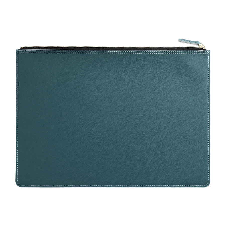 Leather Business A4 File Folder Zipper Document Bag Contract File Organizer Briefcase Portfolio,Bag For Contract/Invoice Storage