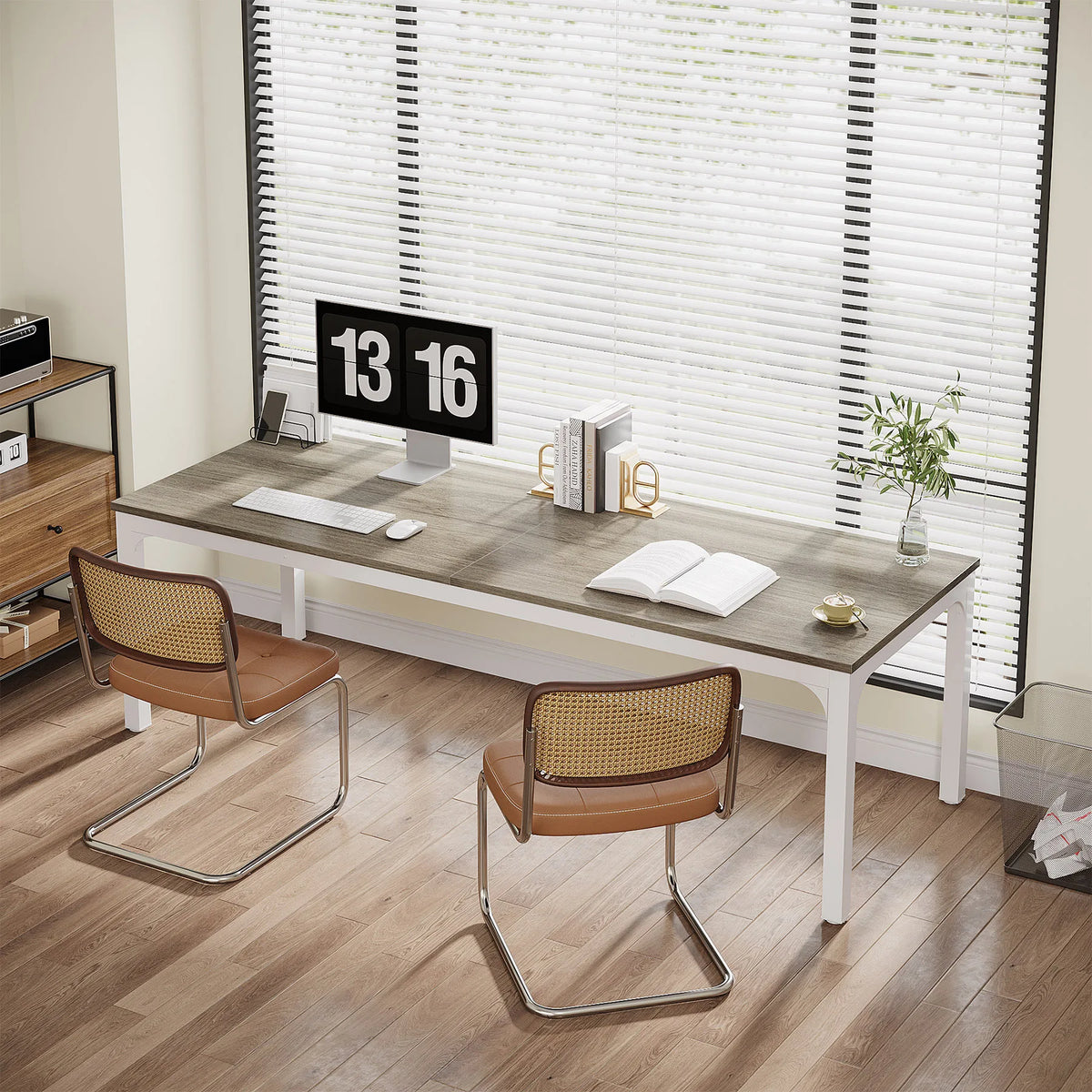 Tribesigns 78.7 Inches Extra Long Computer Desk 2 Person Desk, Double Long Desk, Workstaion for Home Office