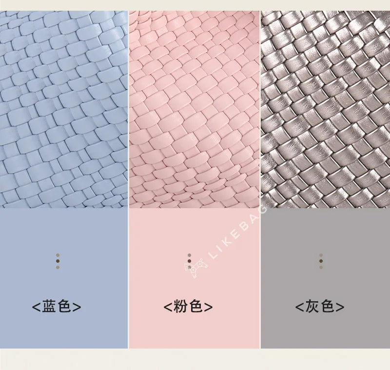ZR DIARY Handmade Woven Bag Women PU Leather Large Capacity Totes Fashion Shoulder Bag 224BZ9389-1