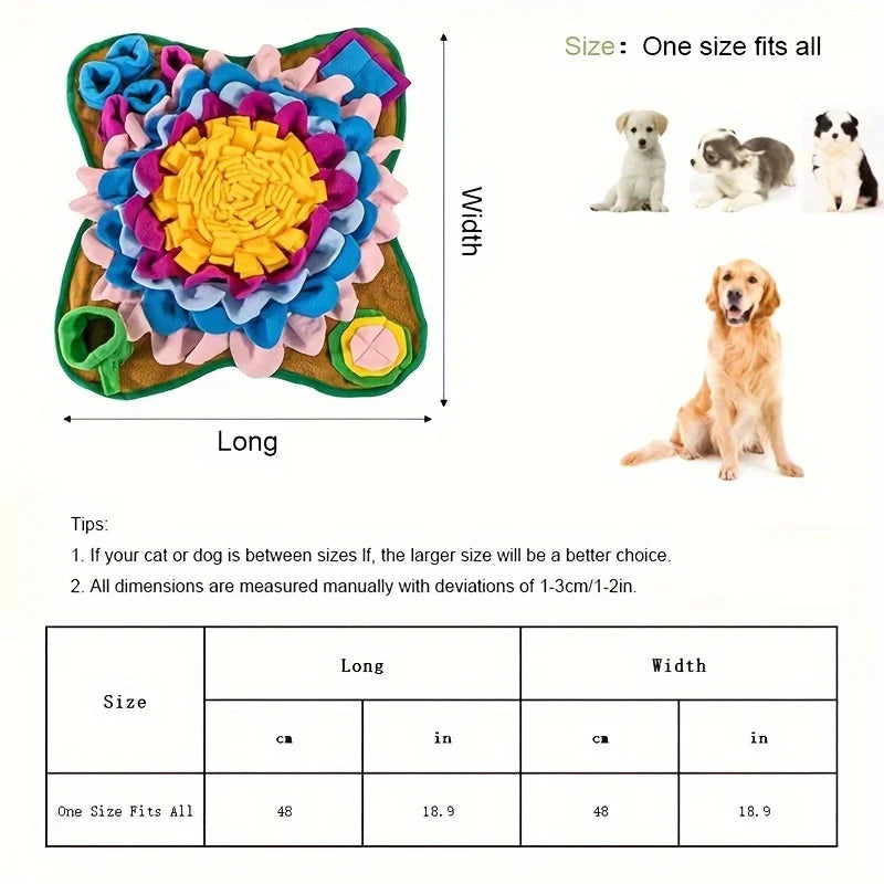 Pet Sniffing Training Mat Dogs Cats Slow Food Mat Educational Stress Relief Bite Resistant Pets Eco-friendly Training Blanket