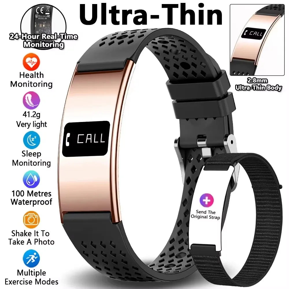 New Men Sports Smart Bracelet Heart Rate Fitness Tracker IPX8 Waterproof Smart Band Pedometer Call Reminder Smartwatches Women