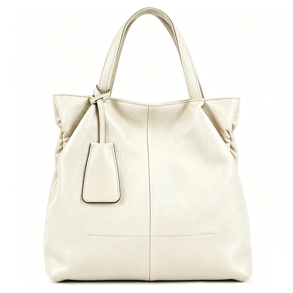 Zency Soft Genuine Leather Handbag Women's Shoulder Bag Winter Fashion Casual Design Shopper Crossbody Large Bucket Tote Bag