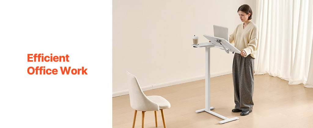 VEVOR Overbed Table Mobile Bed Side Table w/ Swivel Casters Height & Angle Adjustable Rolling Laptop Desk for Home Office Study
